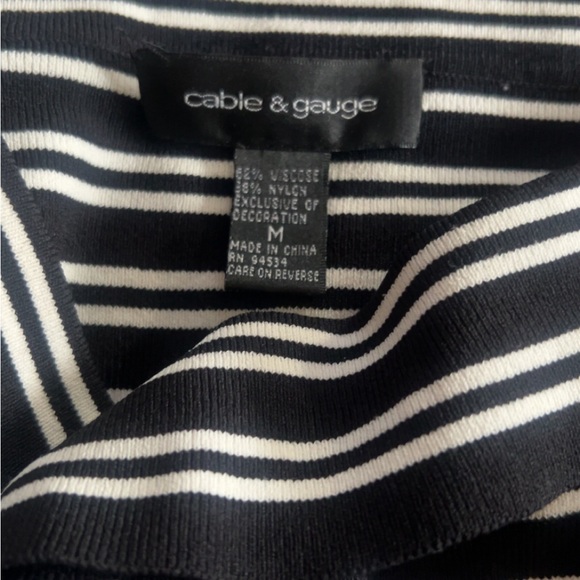 Black and White Striped Women's Sweater - Picture 3 of 3